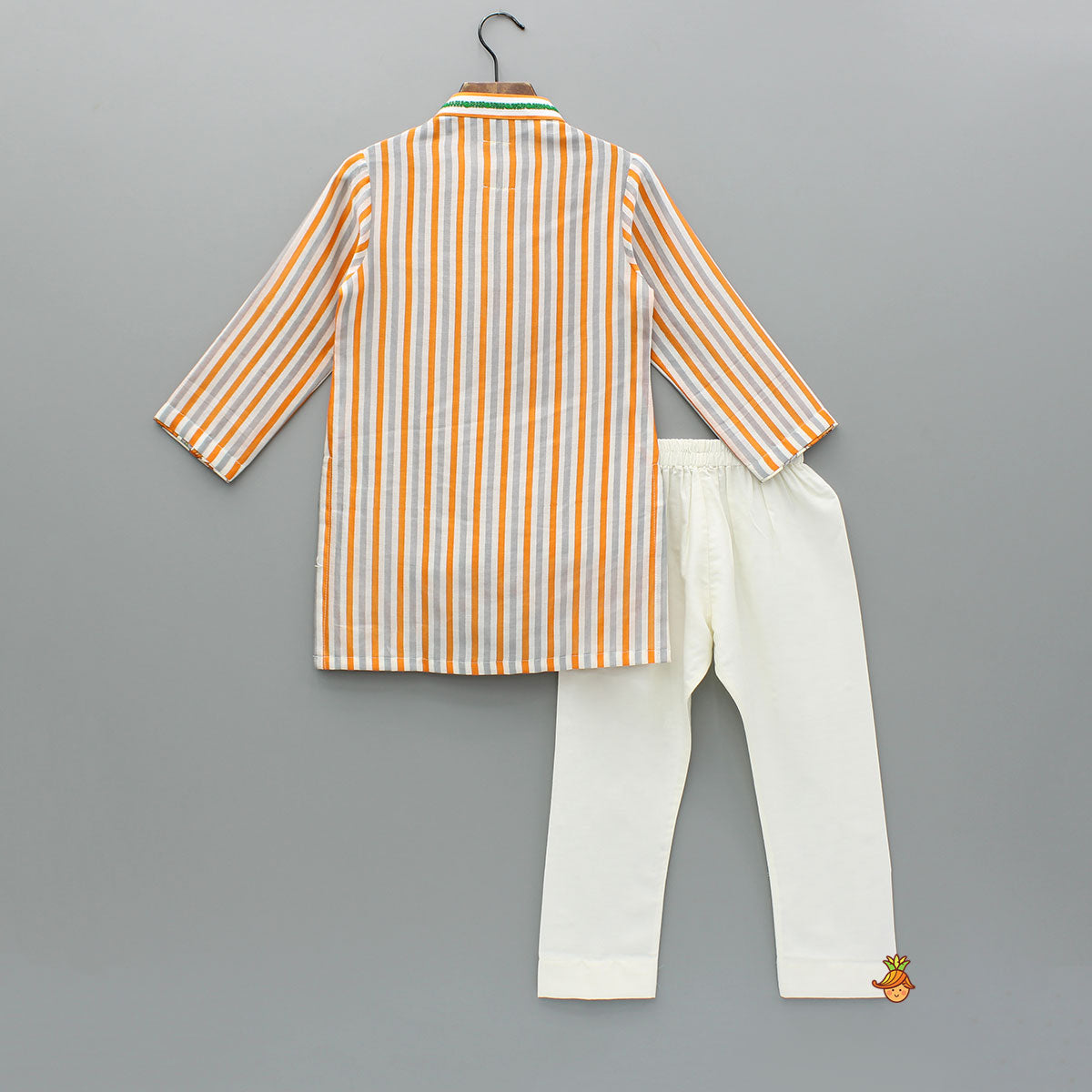 Pre Order: Multicoloured Striped Kurta And Pyjama