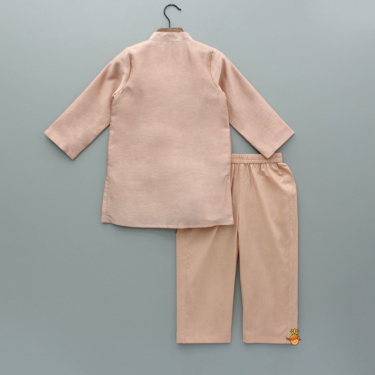 Pre Order: Peach Embroidered Kurta And Pyjama
