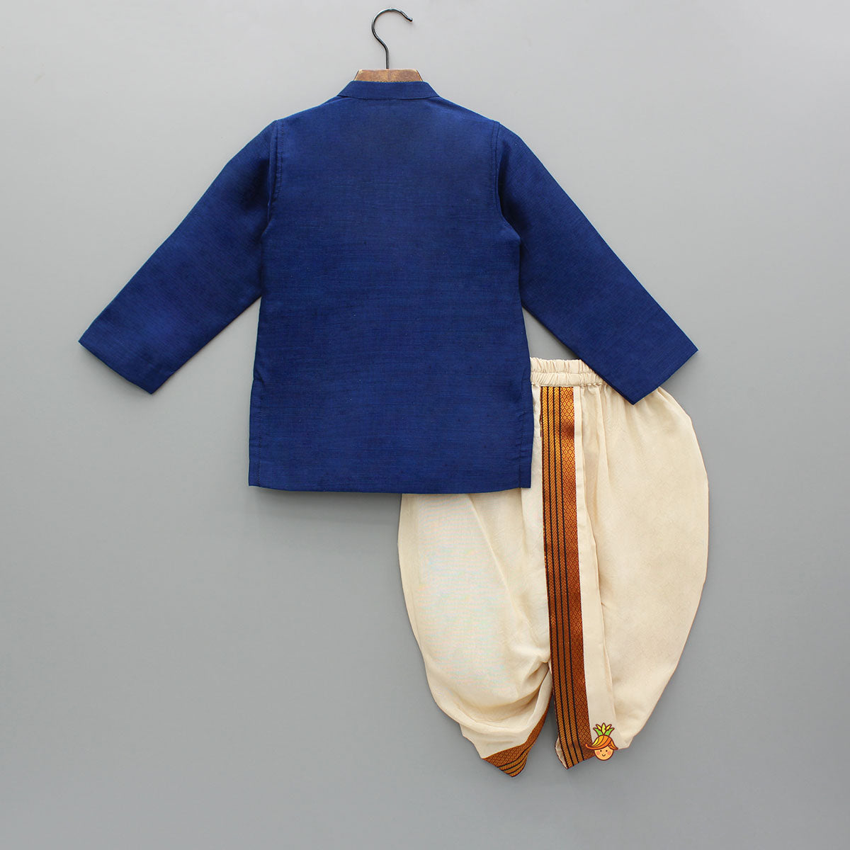 Pre Order: Blue Kurta And Beige Dhoti