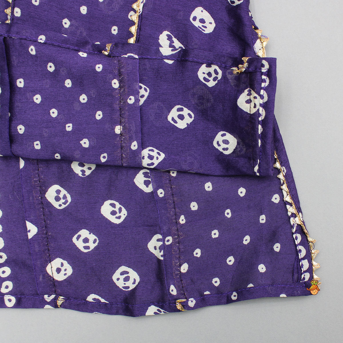 Pre Order: Bandhani Printed Purple Kurta And Pyjama