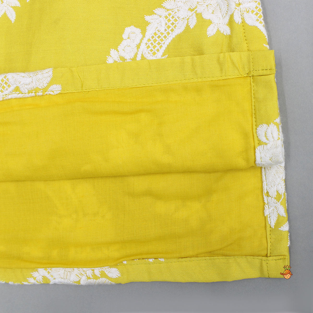 Pre Order: Yellow Embroidered Kurta With Pyjama