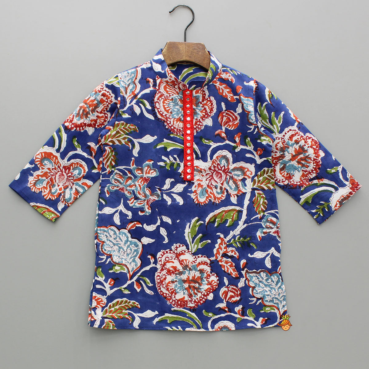 Blue Multicolour Printed Kurta And Pyjama