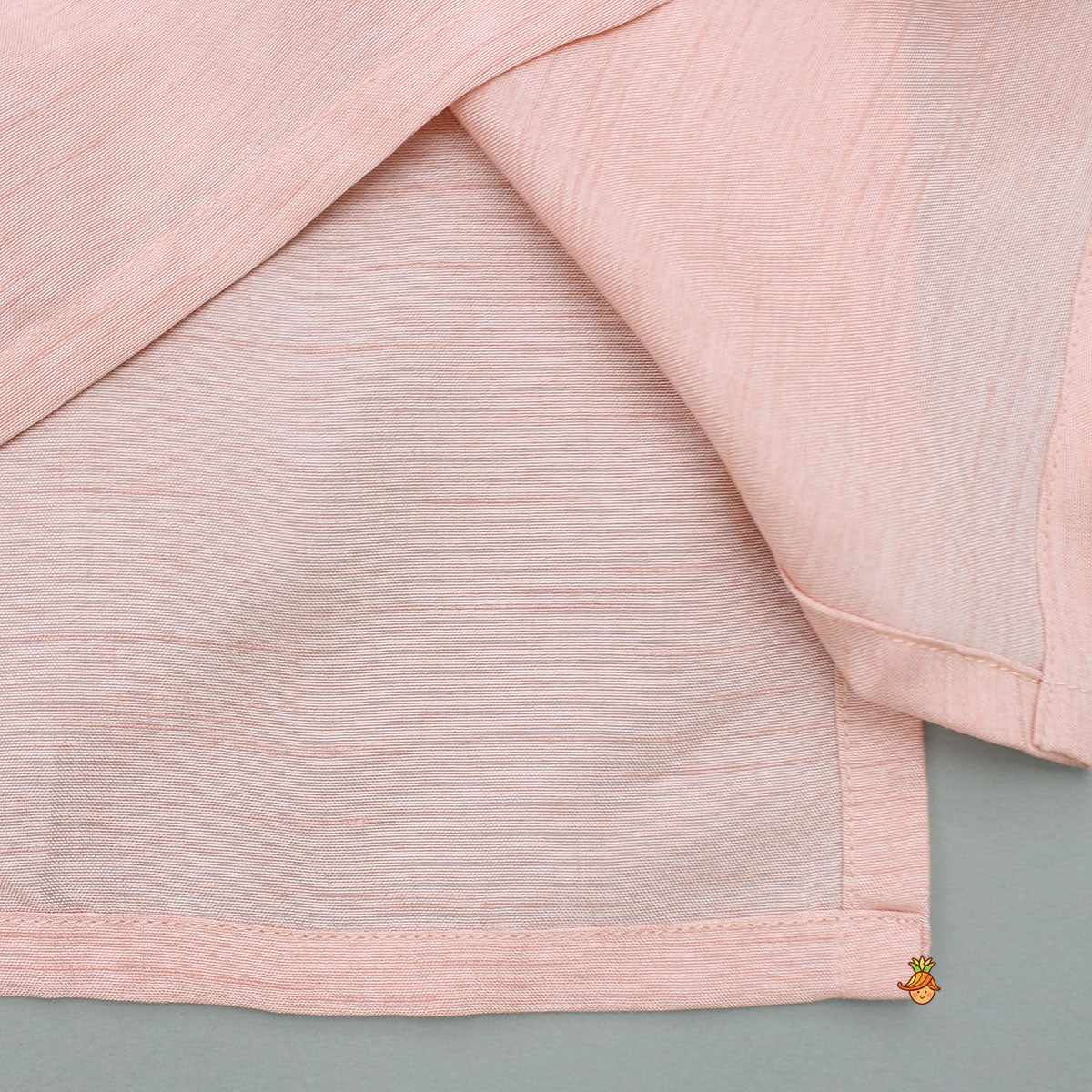 Pre Order: Peach Kurta And Jungle Theme Embroidered Jacket With Pyjama