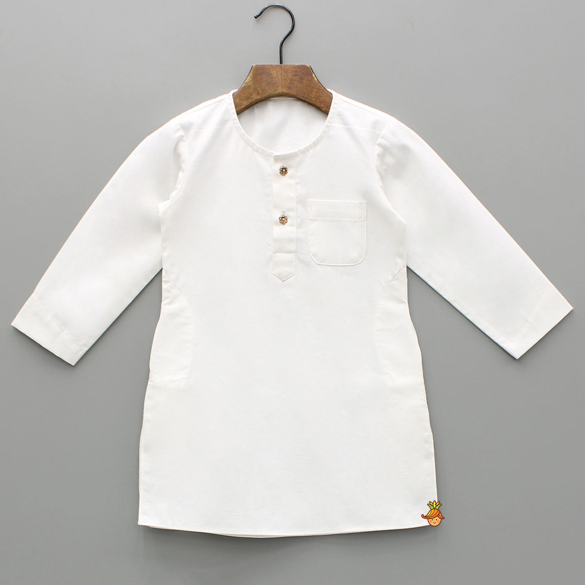 Pre Order: White Kurta With Embroidered Lace Work Jacket And Pant