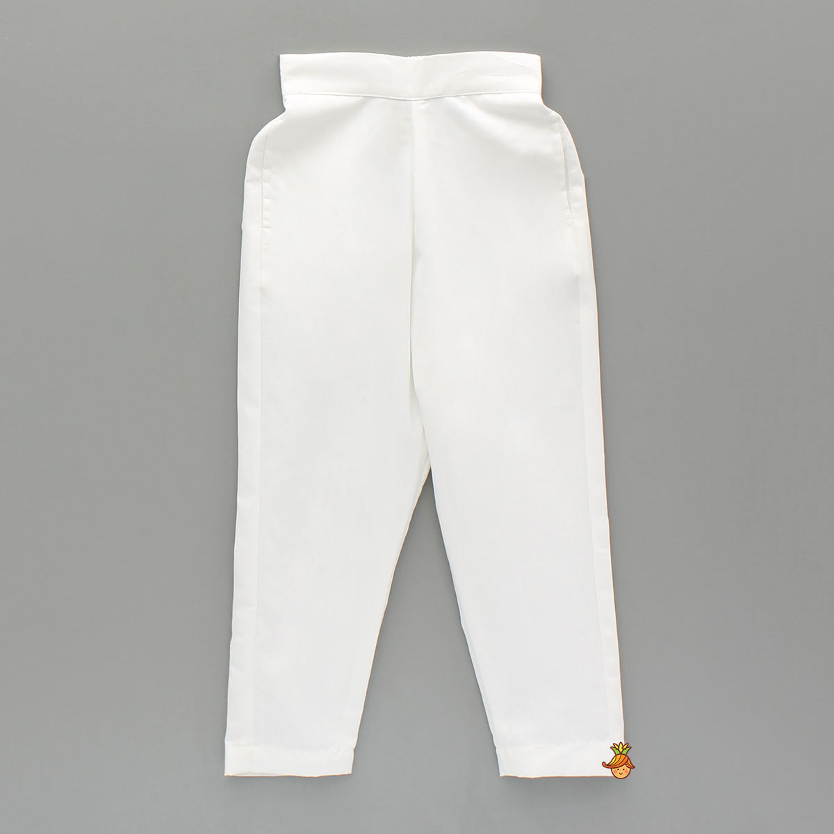 Pre Order: White Kurta With Embroidered Lace Work Jacket And Pant