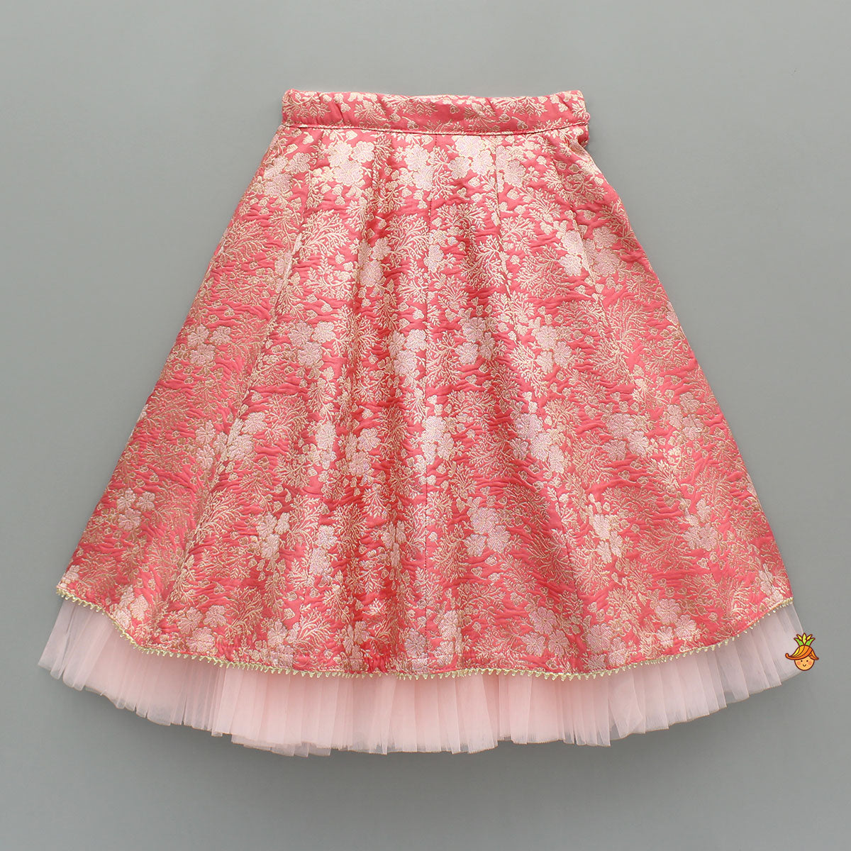 Pre Order: Elegant Banarsi Peach Lehenga