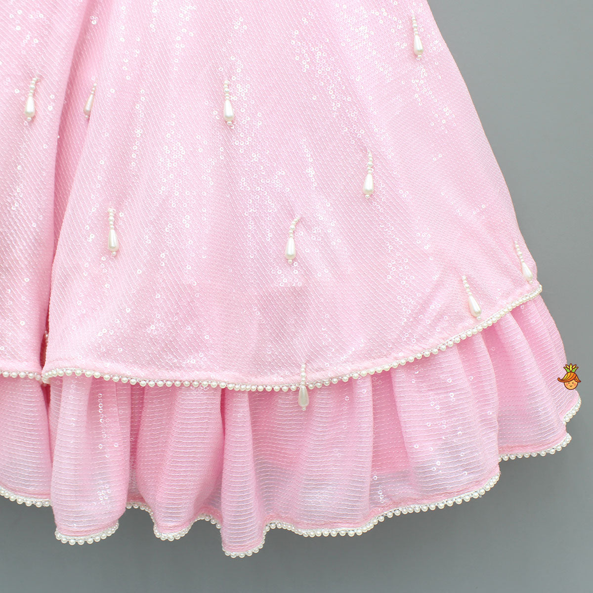 Pre Order: Pink Embellished Layered Lehenga