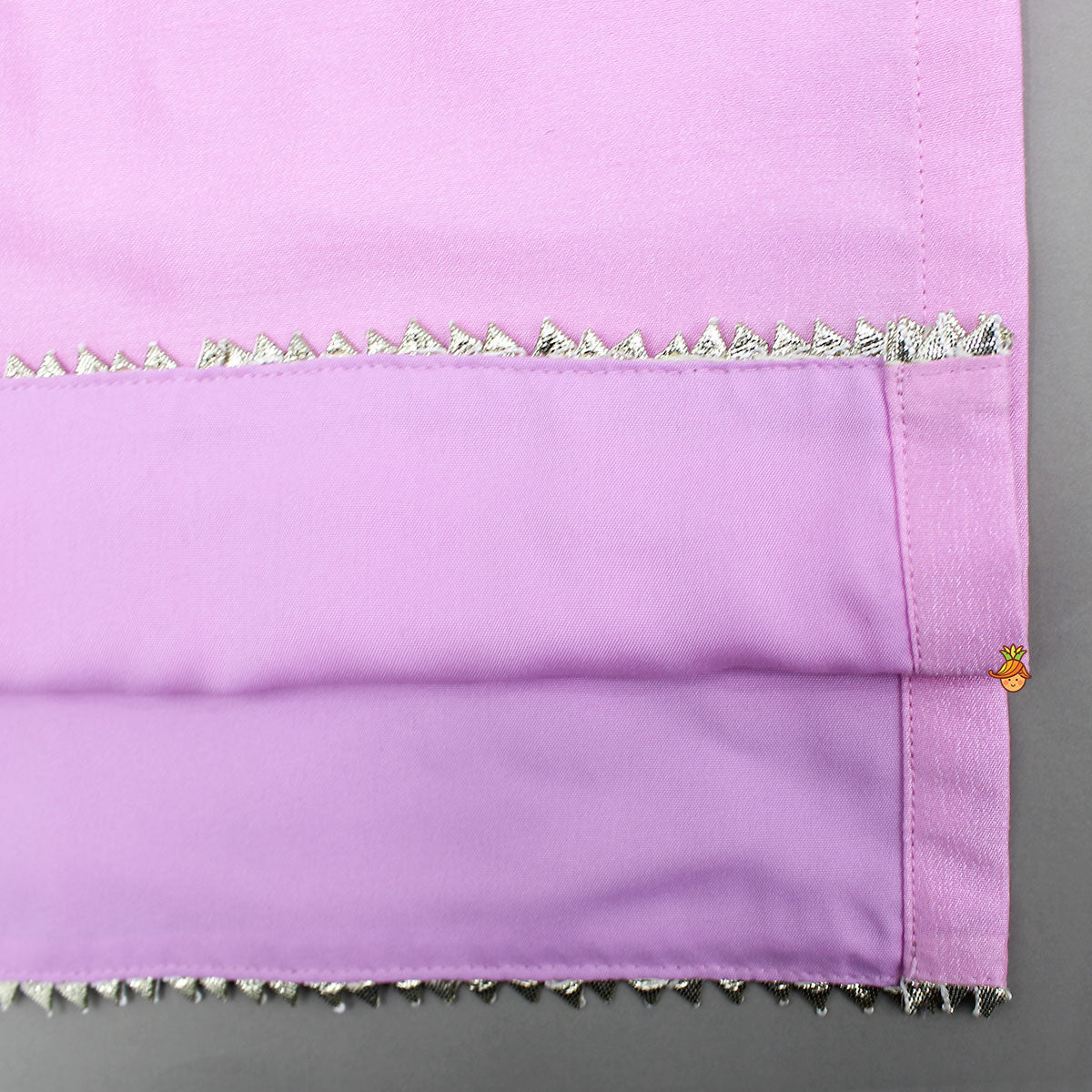 Pre Order: Pink Gota Lace Work Kurti And Salwar With Matching Dupatta