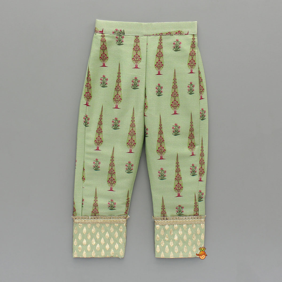 Pre Order: Chanderi Printed Long Kurti And Pant With Dupatta