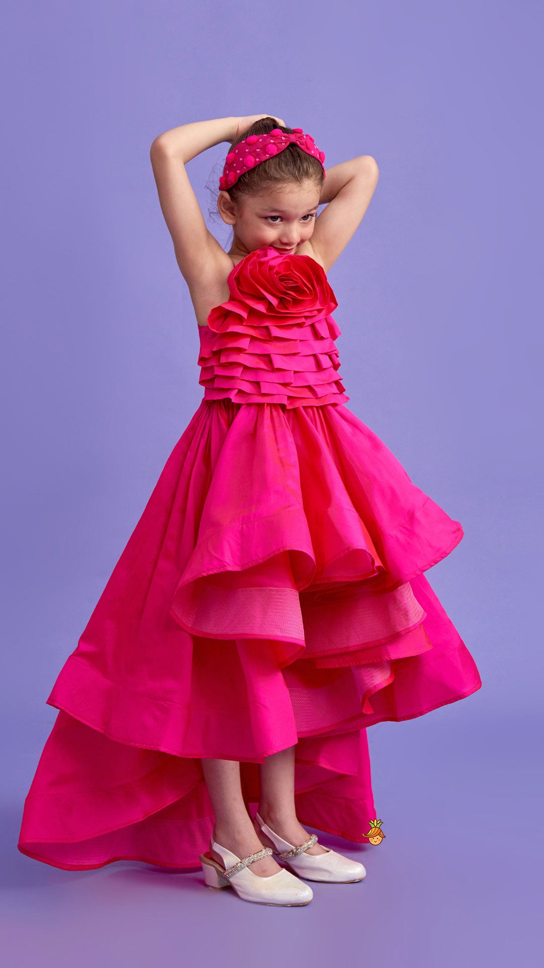Elegant Pink Strappy Trail Dress