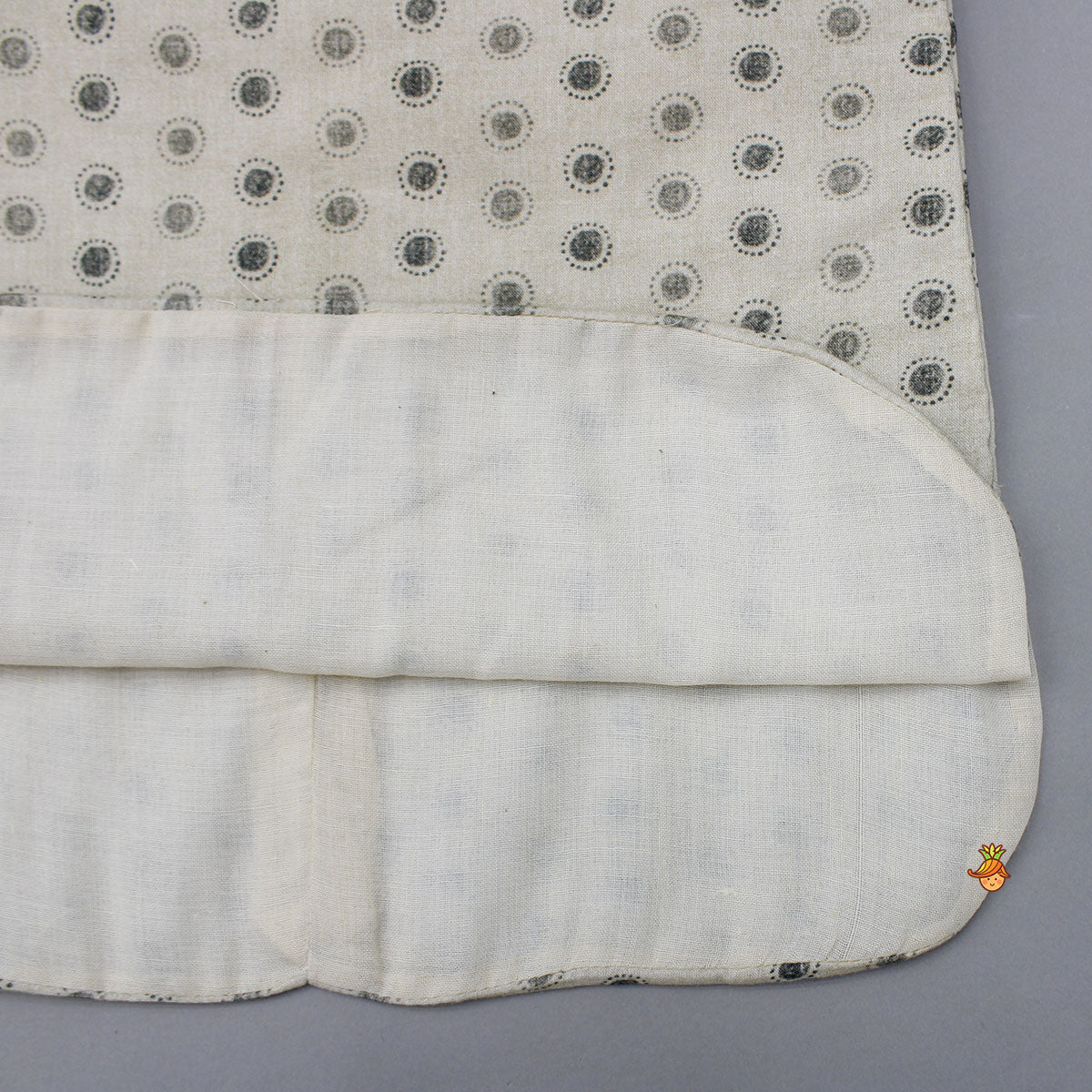 Pre Order: Beige Gota Lace Detailed Printed Kurti And Sharara