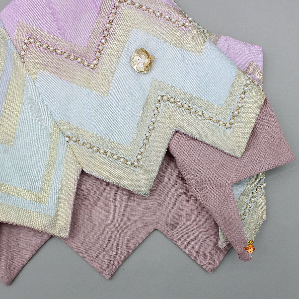 Pre Order: Lavender Embroidered Tie up Strap Top And Lehenga With Dupatta