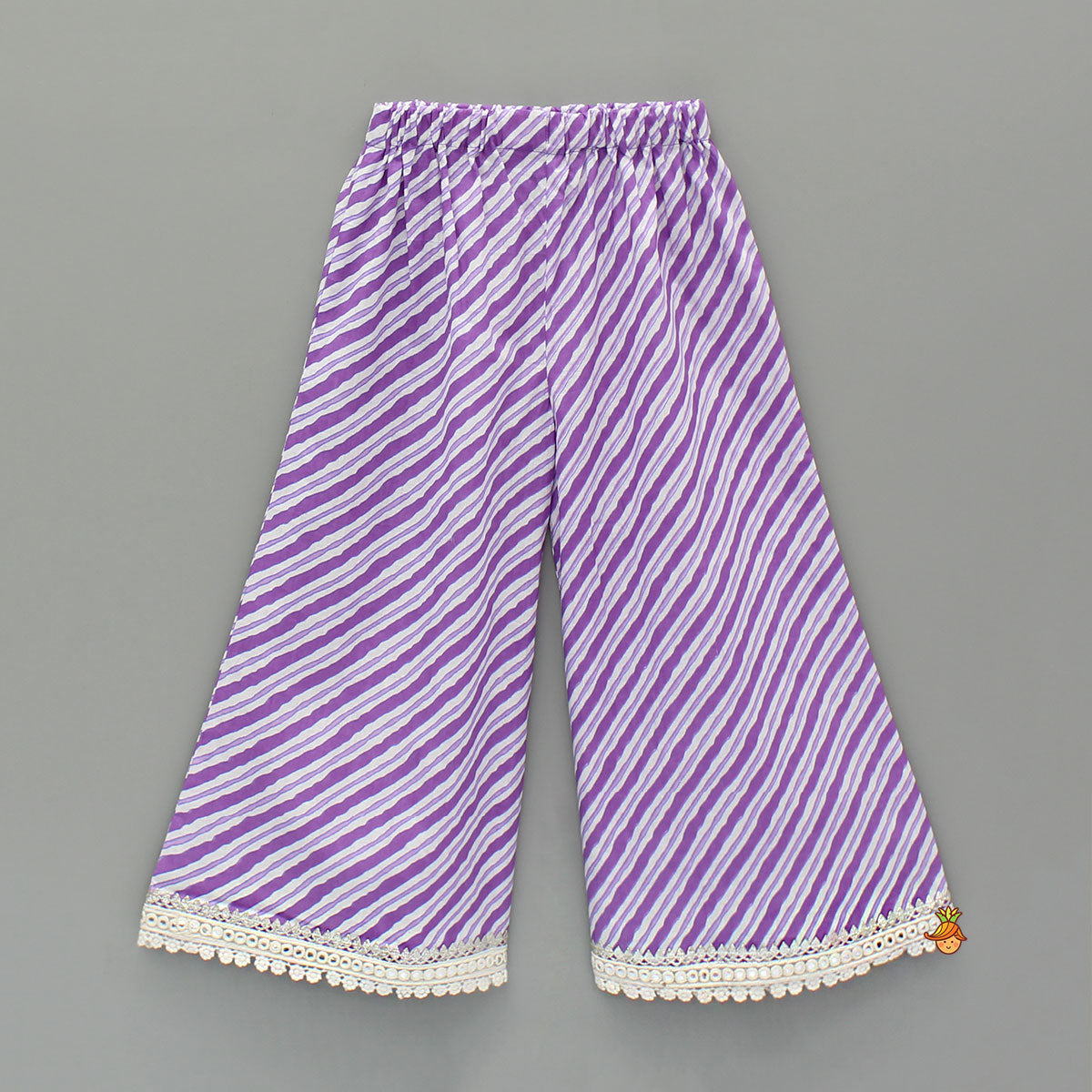 Pre Order: Purple Printed Kurti And Palazzo With Dupatta