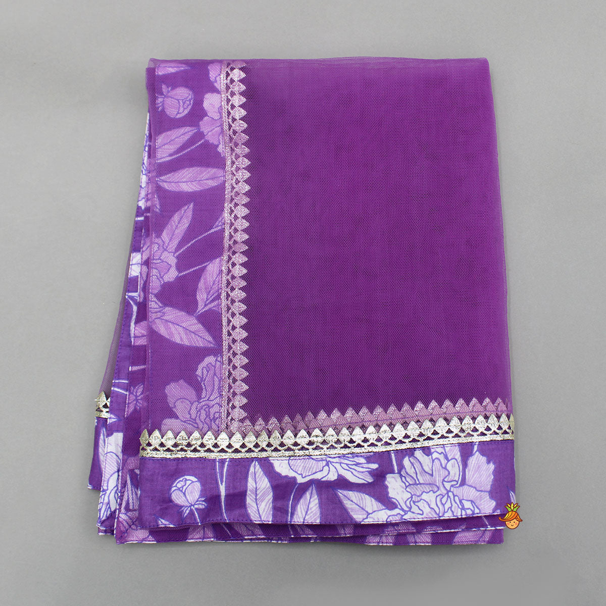 Pre Order: Purple Printed Kurti And Palazzo With Dupatta