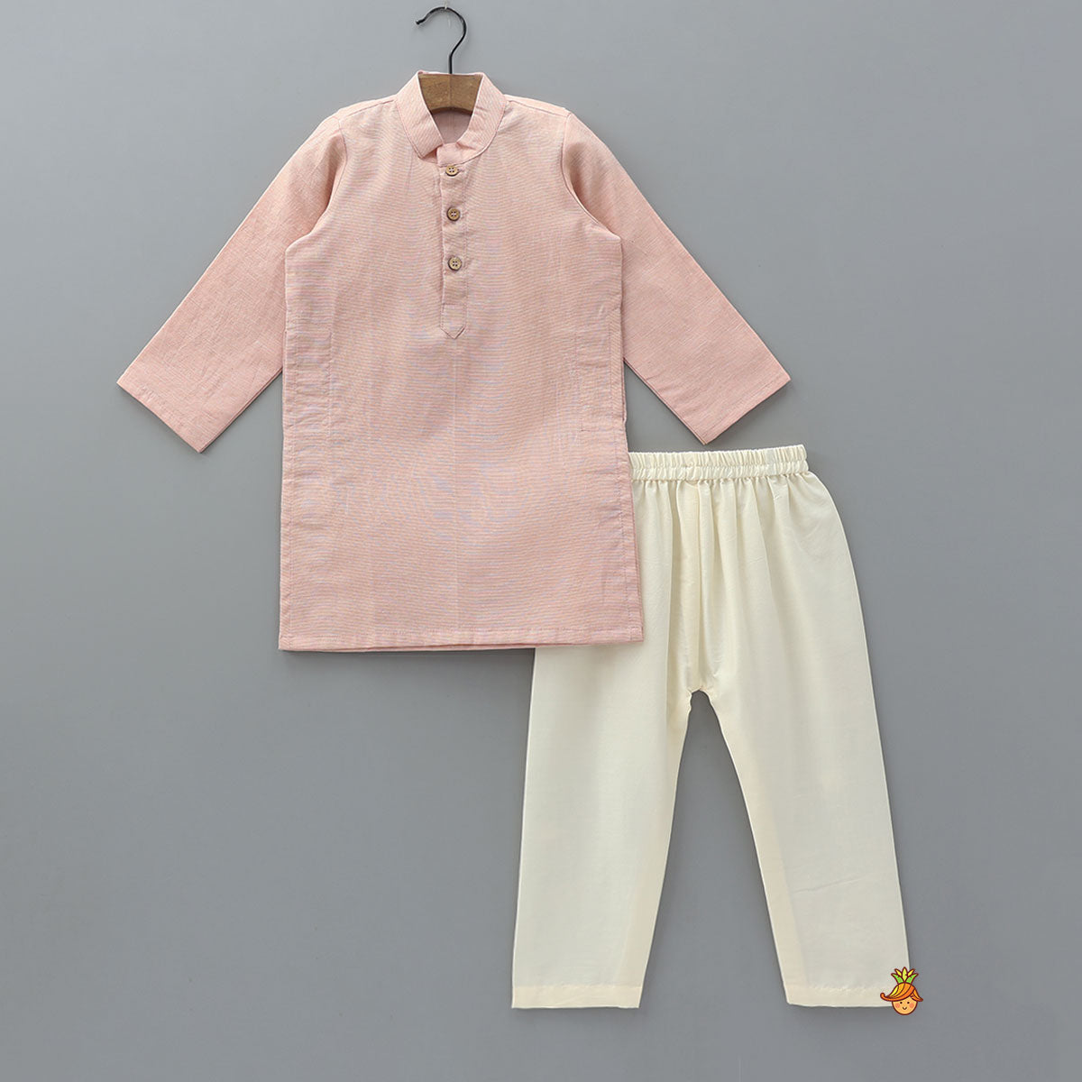 Pre Order: Pink Chanderi Kurta With Stylish Embroidered Jacket And Pyjama