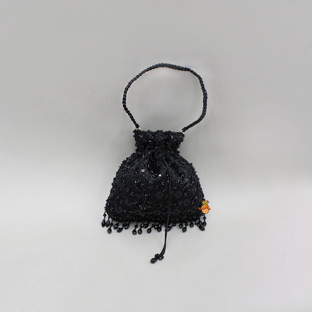 Black Embroidered Potli Bag