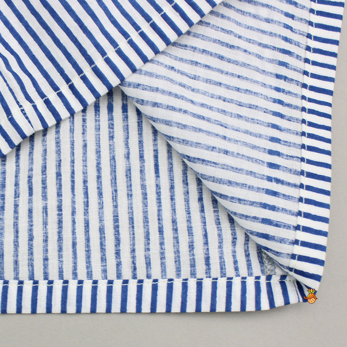 Blue Stripe Notch Collar Sleepwear