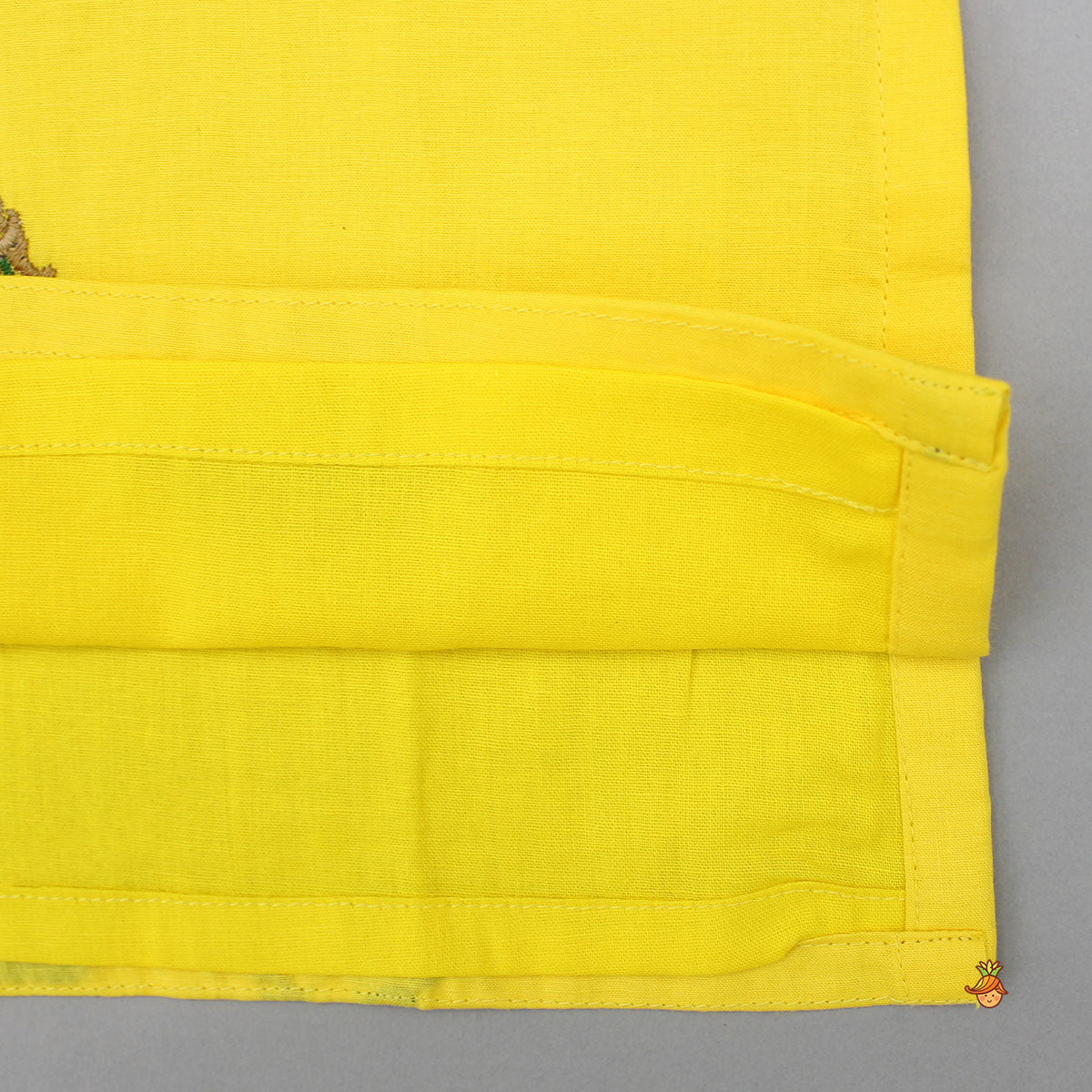 Pre Order: Yellow Embroidered Kurta And Dhoti Style Pant With Head Band