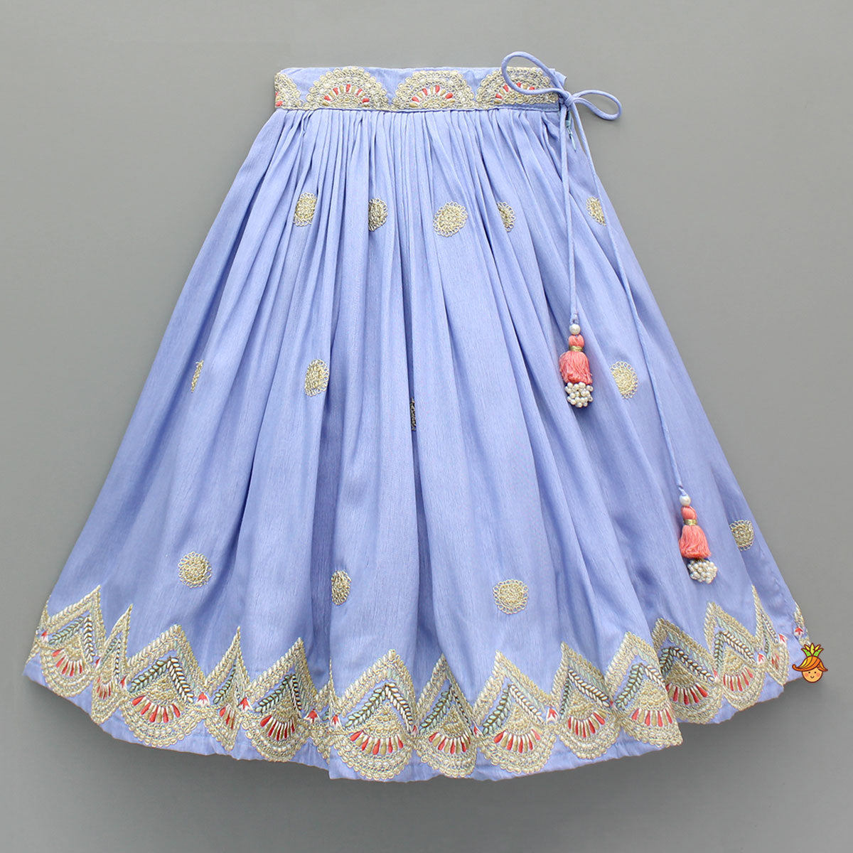 Pre Order: Lavender Embroidered Brocade Top And Lehenga With Dupatta