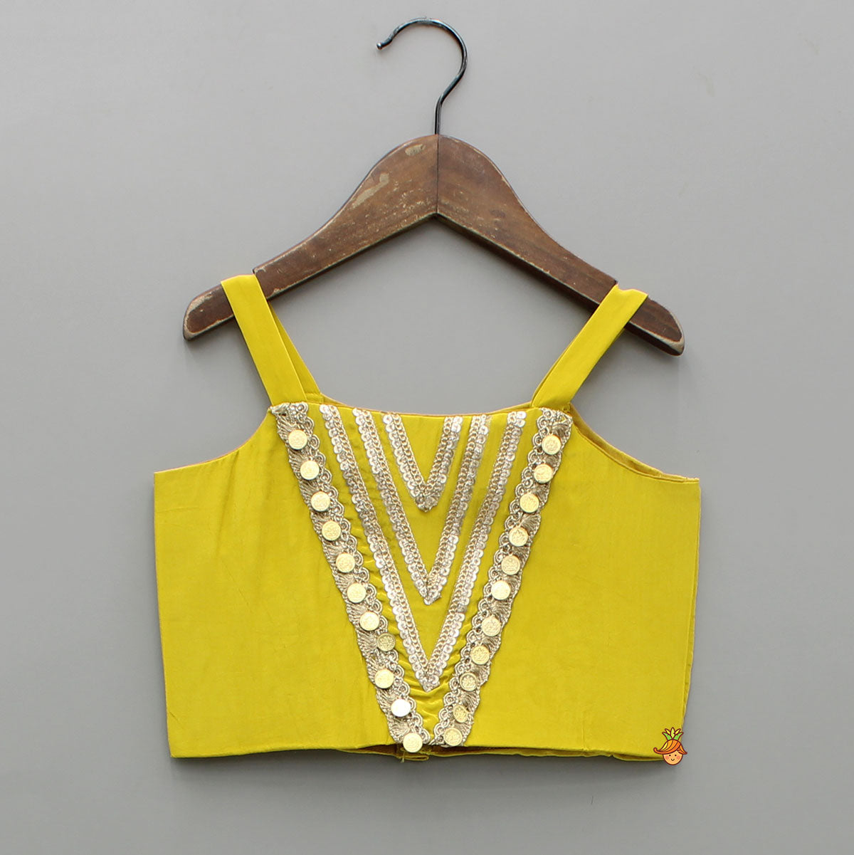 Pre Order: Embroidered And Embellished Strappy Top With Printed Cape And Palazzo