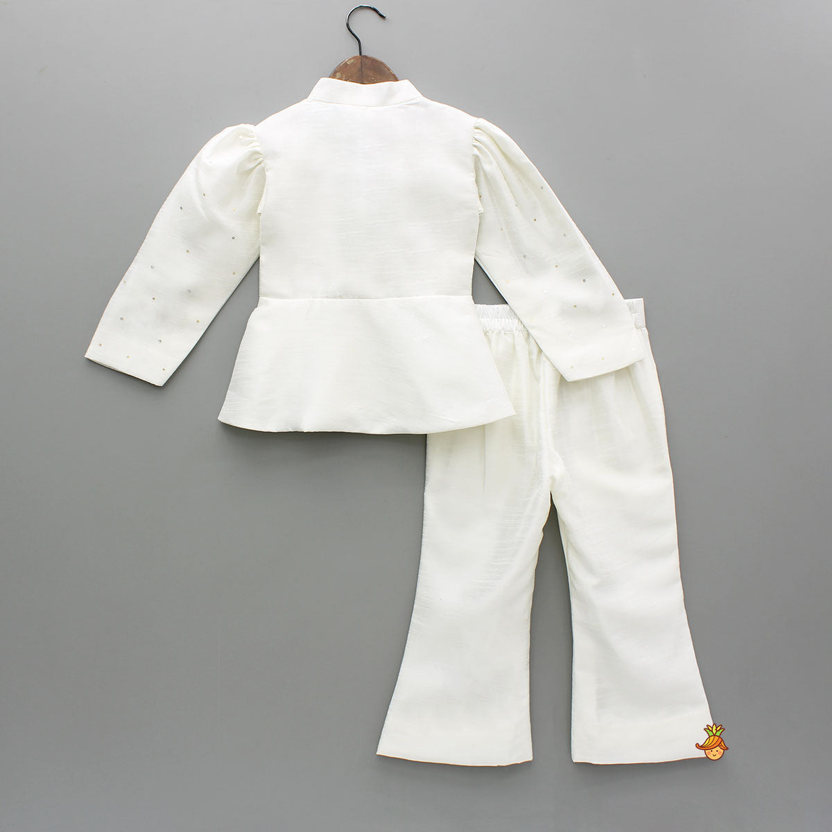 Pre Order: Off White Embroidered Stylish Top And Pant