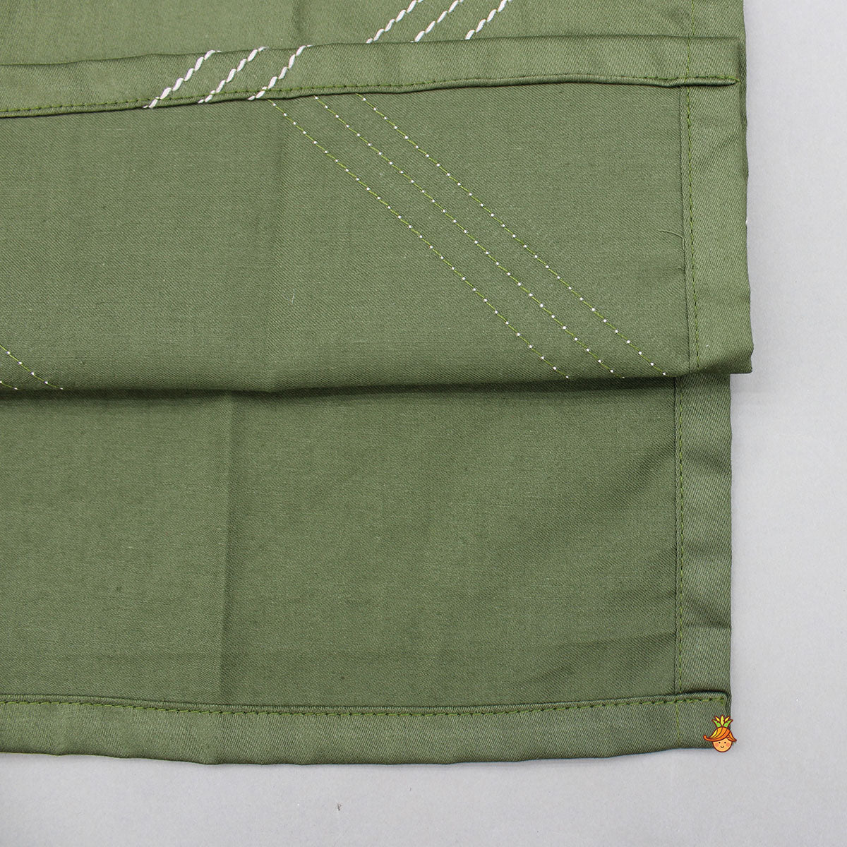 Pre Order: Green Kurta And Printed Jacket With Pyjama