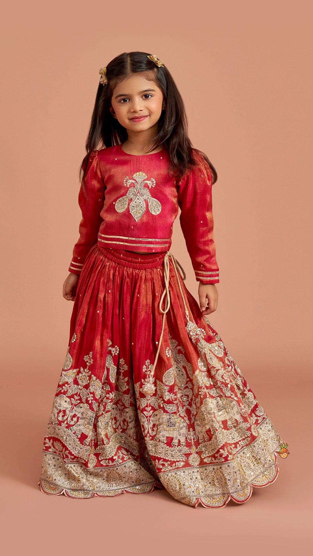 Pre Order: Maroon Embroidered Top And Lehenga With Dupatta