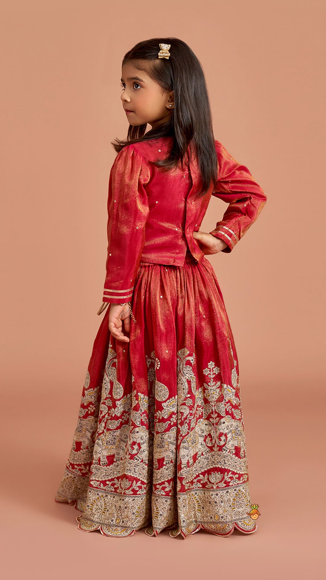 Pre Order: Maroon Embroidered Top And Lehenga With Dupatta