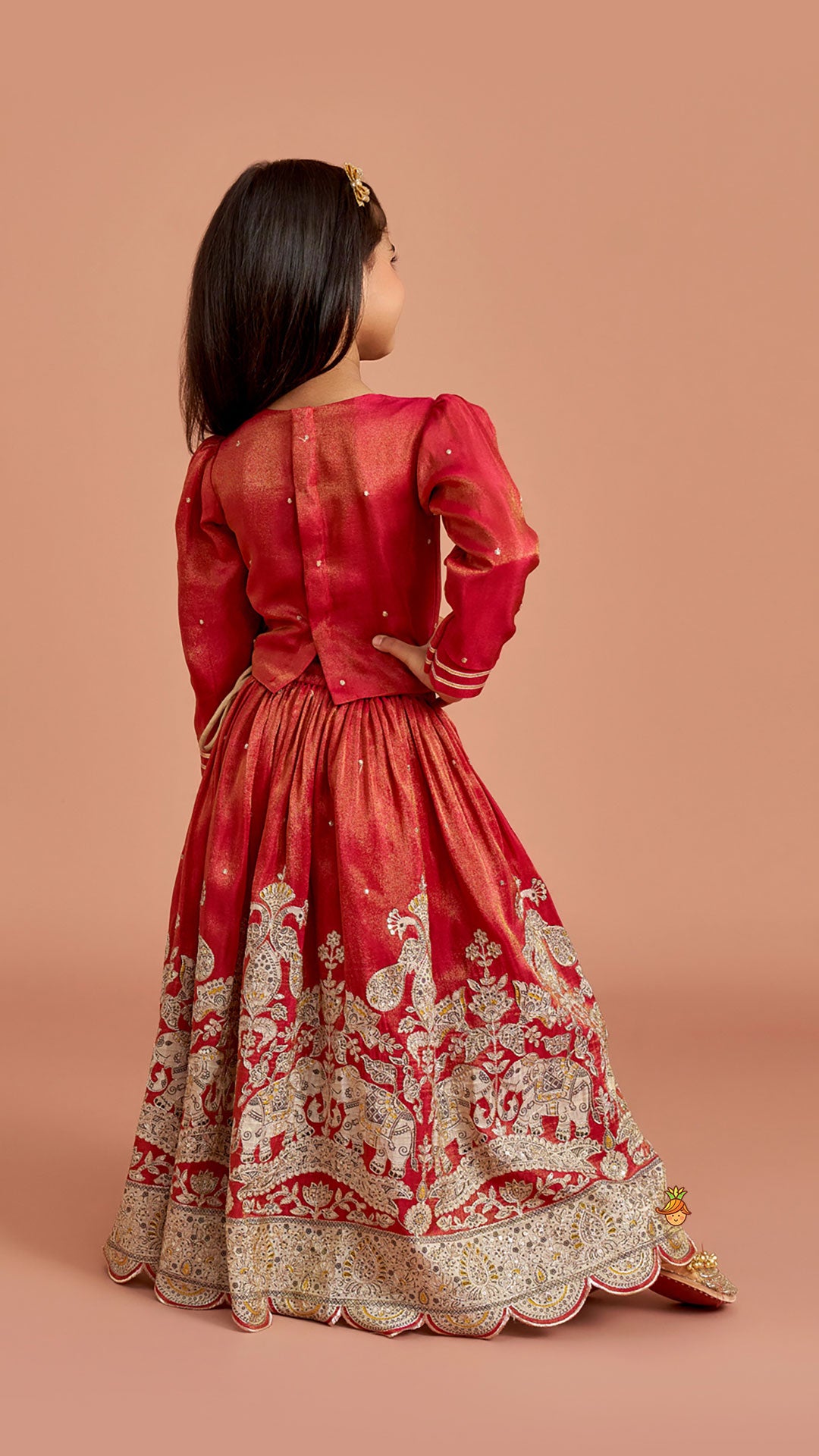 Pre Order: Maroon Embroidered Top And Lehenga With Dupatta