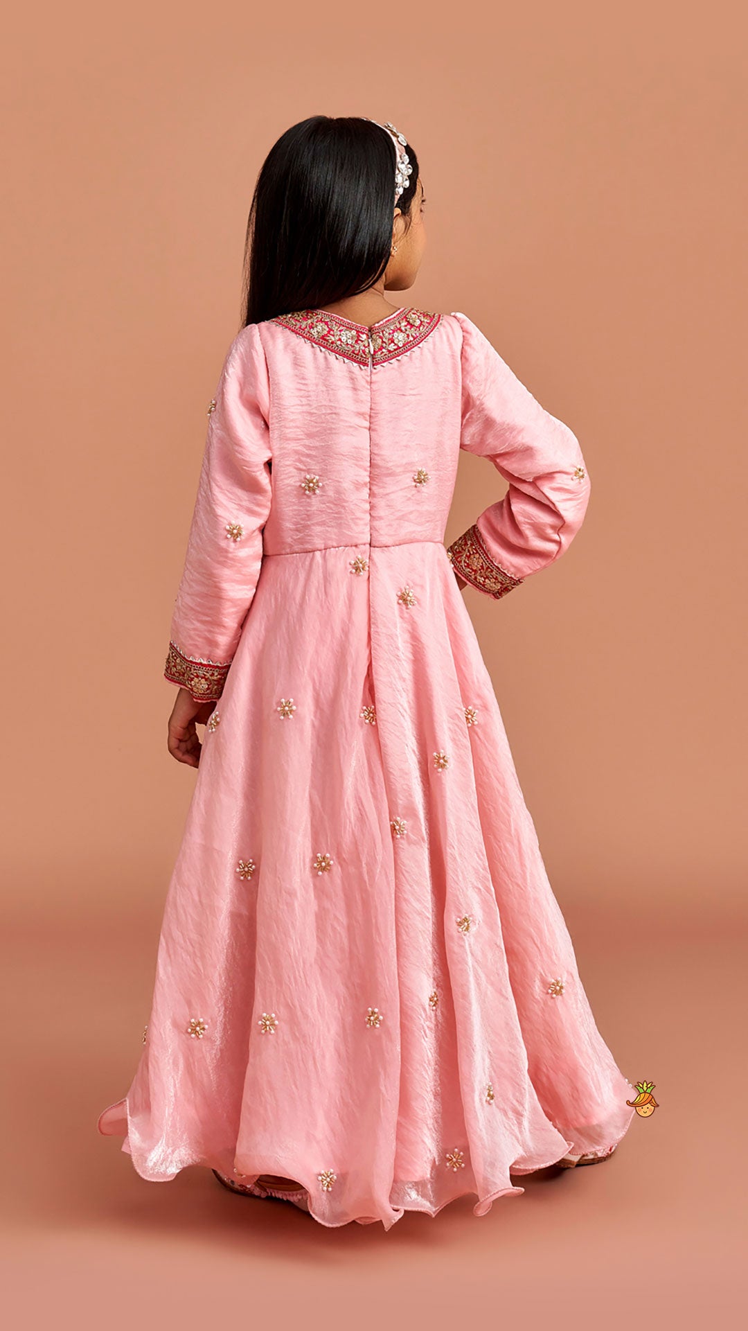 Pre Order: Pink Embroidered Anarkali With Dupatta
