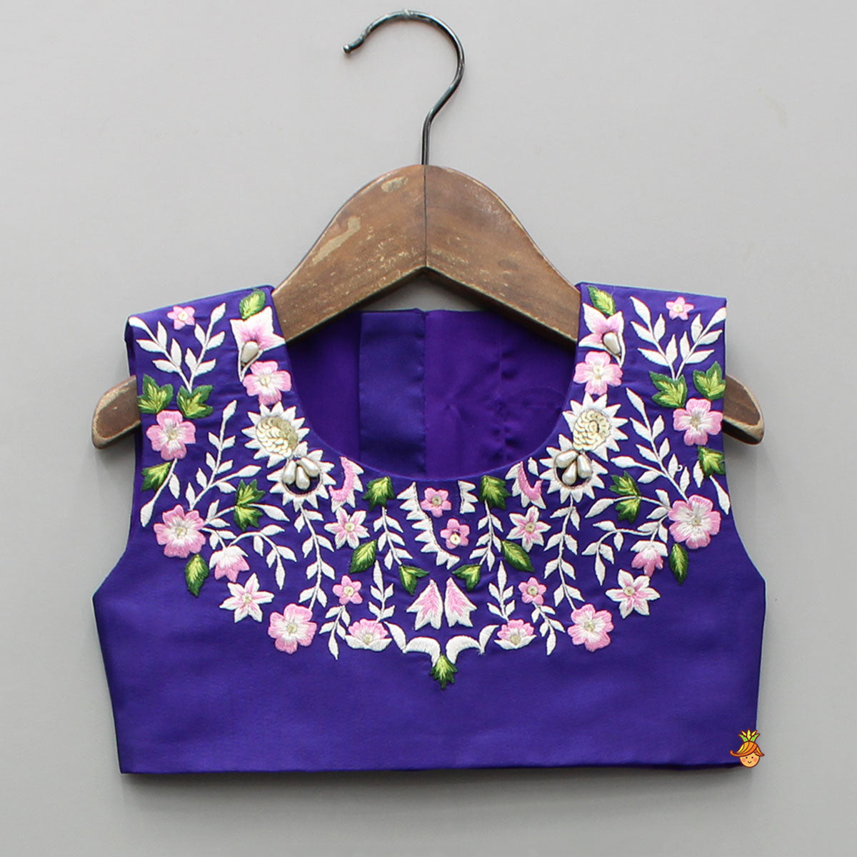 Pre Order: Purple Embroidered Top And Lehenga With Long Embellished Cape