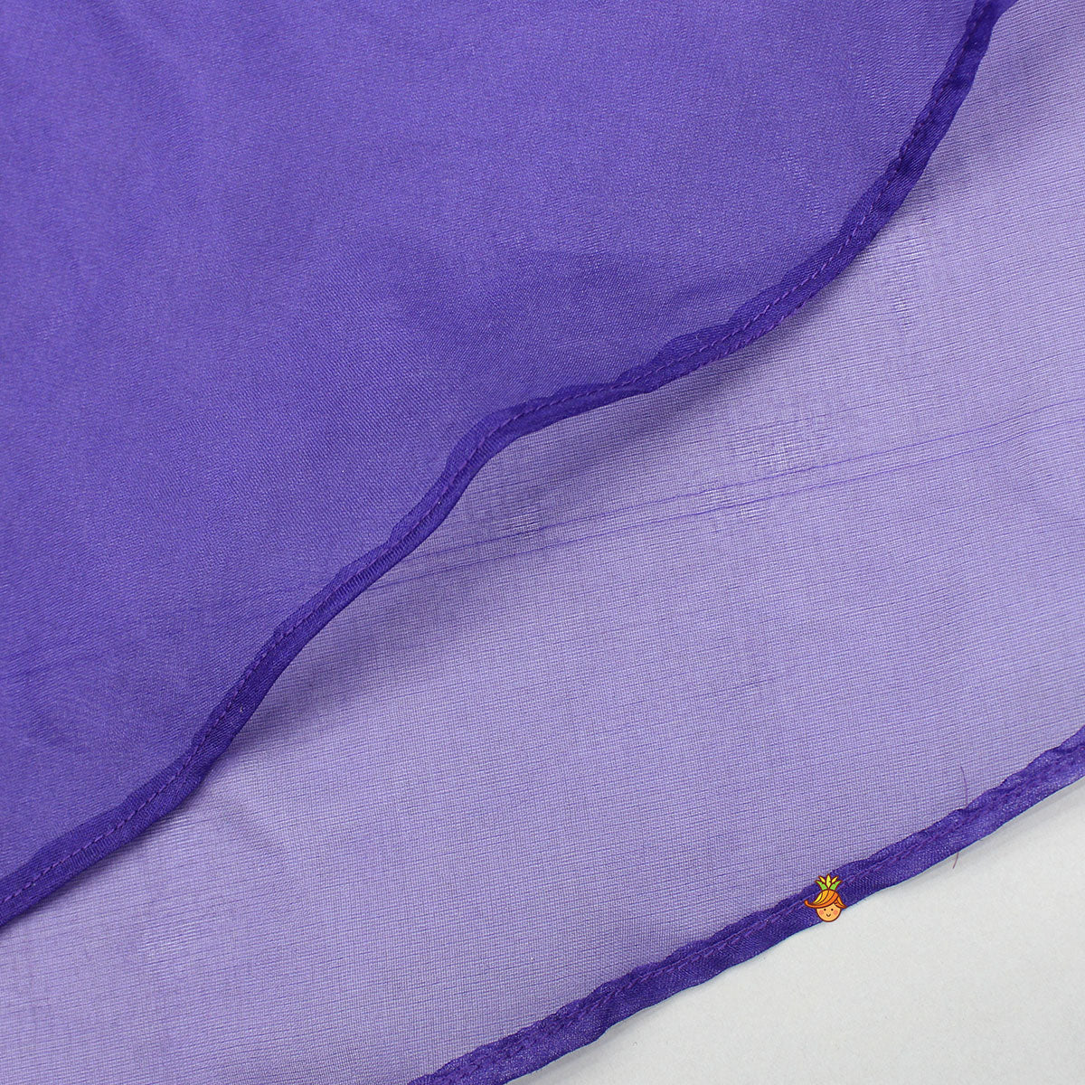 Pre Order: Purple Embroidered Top And Lehenga With Long Embellished Cape