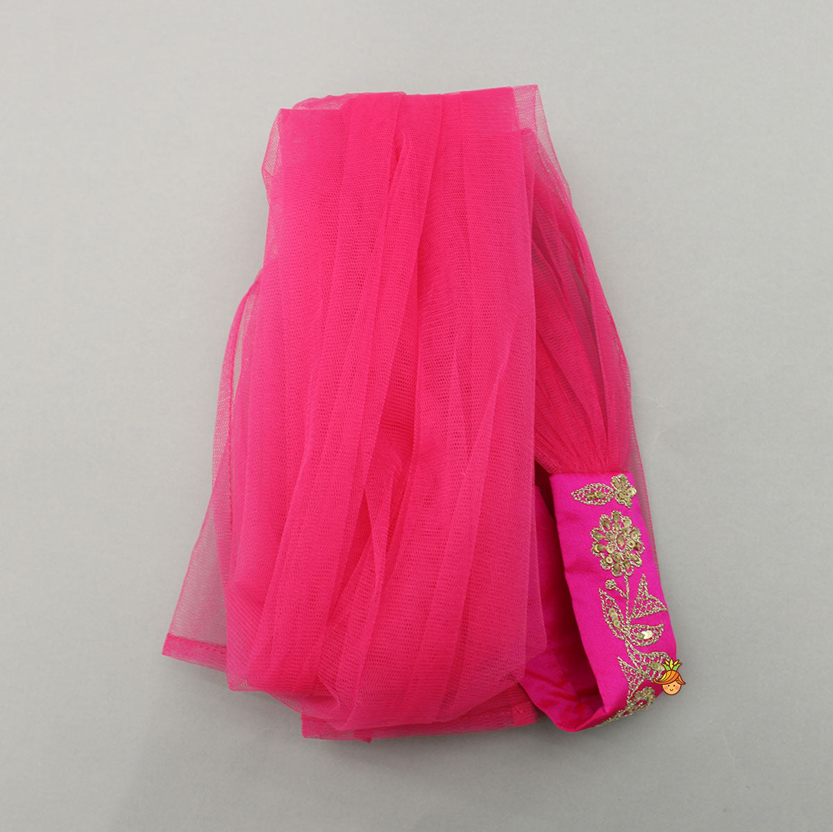 Pre Order: Pink Embroidered Kurti With Attached Jacket And Tulip Pant