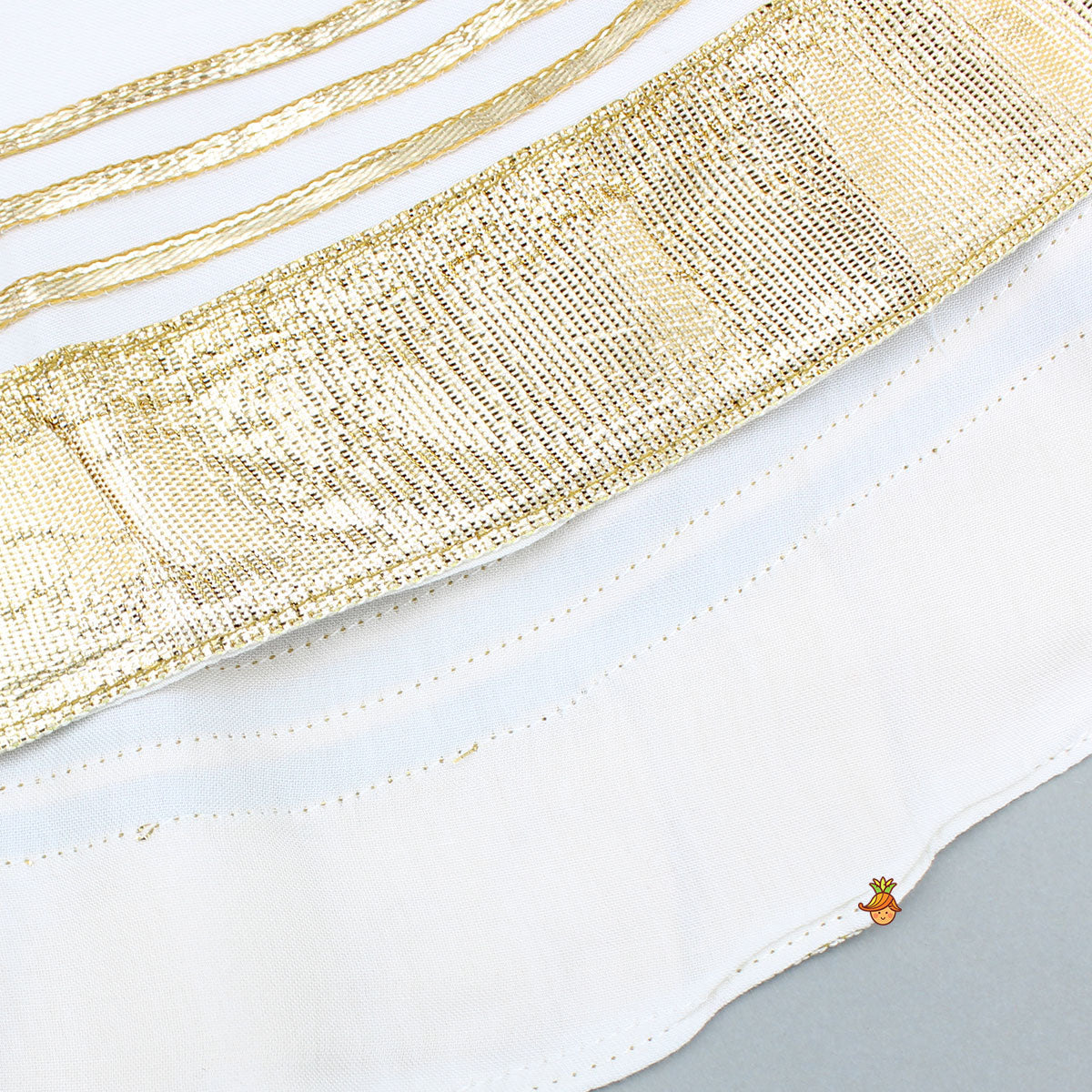 Pre Order: Wrap Style Lace Detailed Anarkali With Dupatta