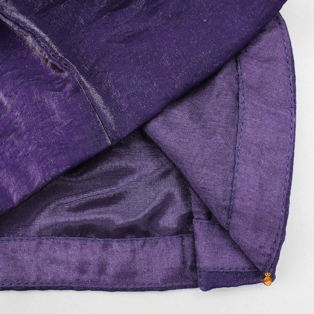 Pre Order: Purple Embroidered Top And Lehenga With Pouch And Dupatta