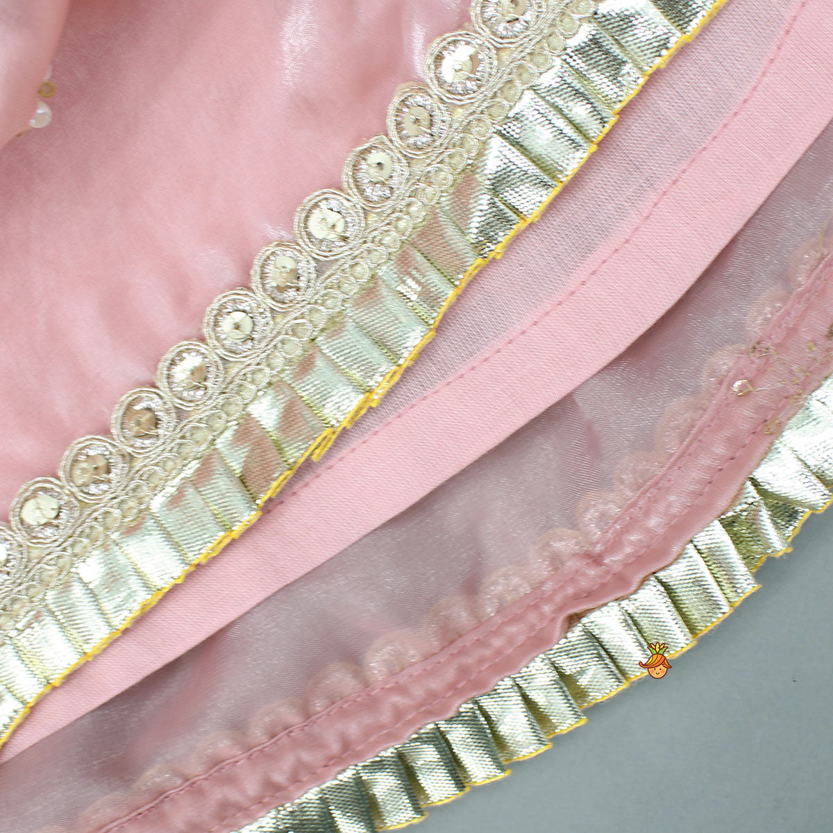 Pre Order: Pink Embroidered Strappy Top And Palazzo With Bandhani Print Dupatta