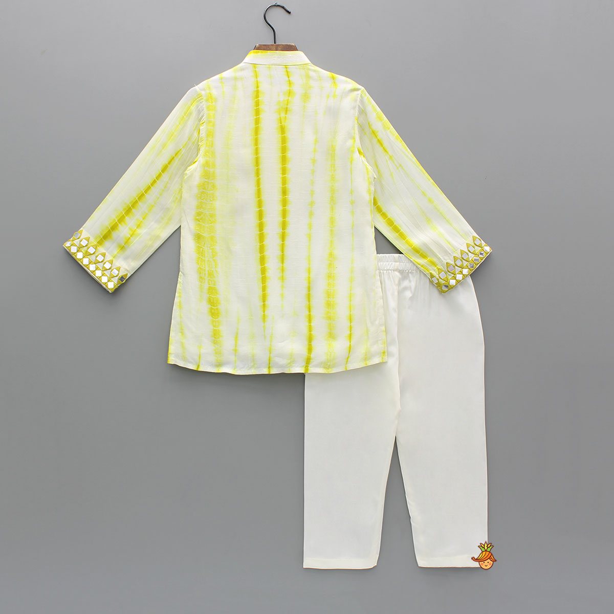 Pre Order: Shibori Printed Embroidered Kurta And Pyjama