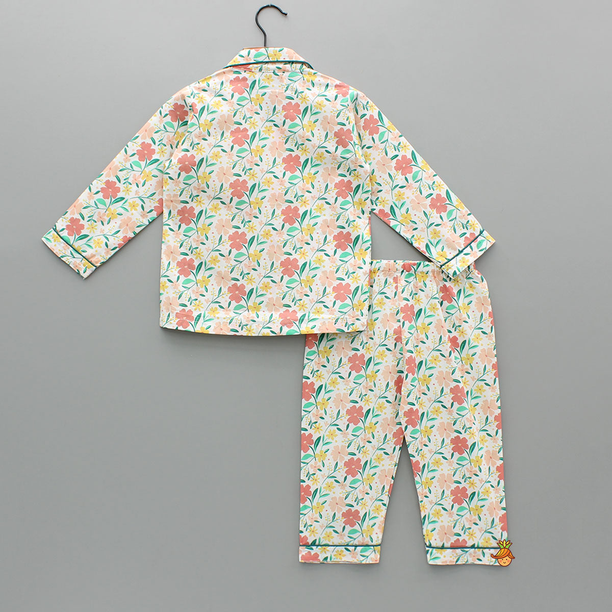 Pre Order: Multicoloured Floral Printed Notch Collar Sleepwear