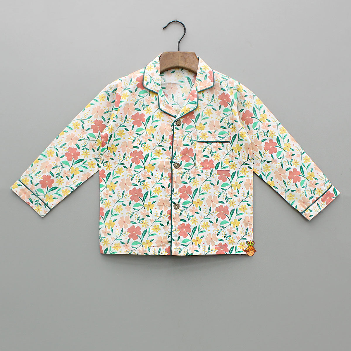 Pre Order: Multicoloured Floral Printed Notch Collar Sleepwear