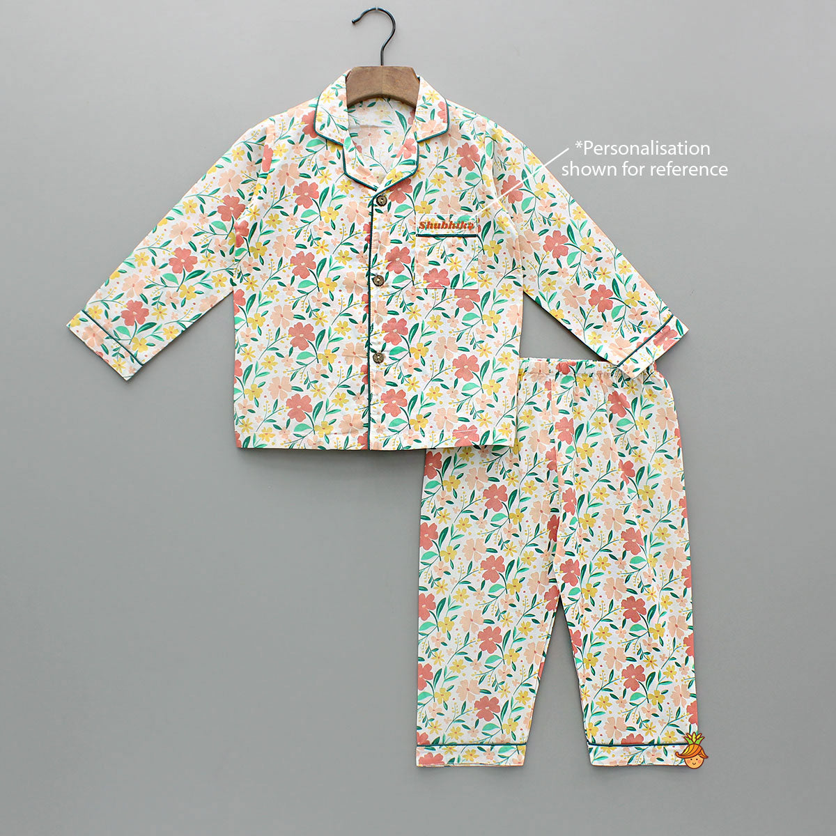 Pre Order: Multicoloured Floral Printed Notch Collar Sleepwear