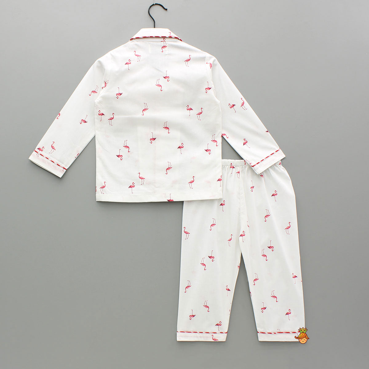 Pre Order: Flamingoes Printed Notch Collar Sleepwear