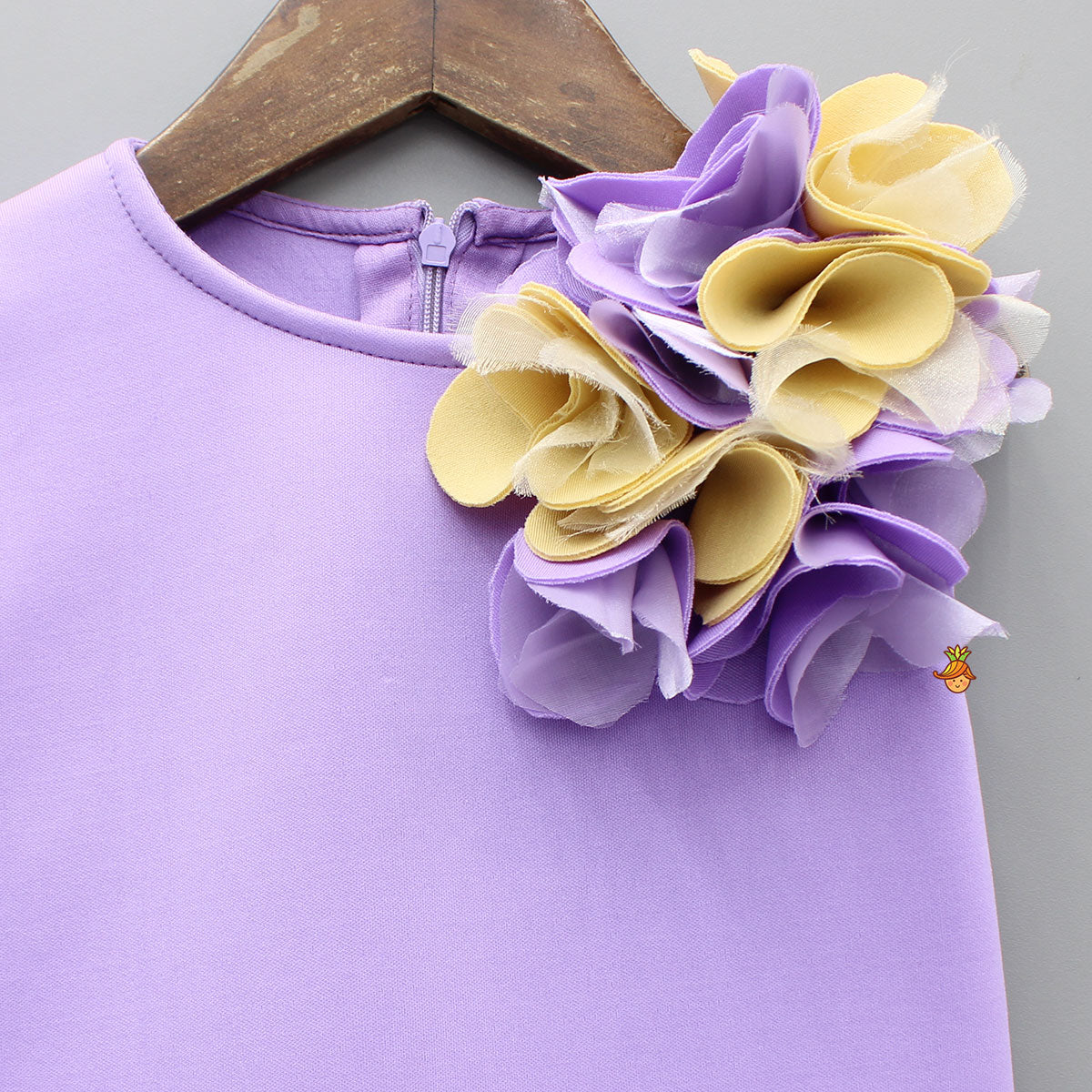 Pre Order: Lavender Artificial Flowers Embellished Dress