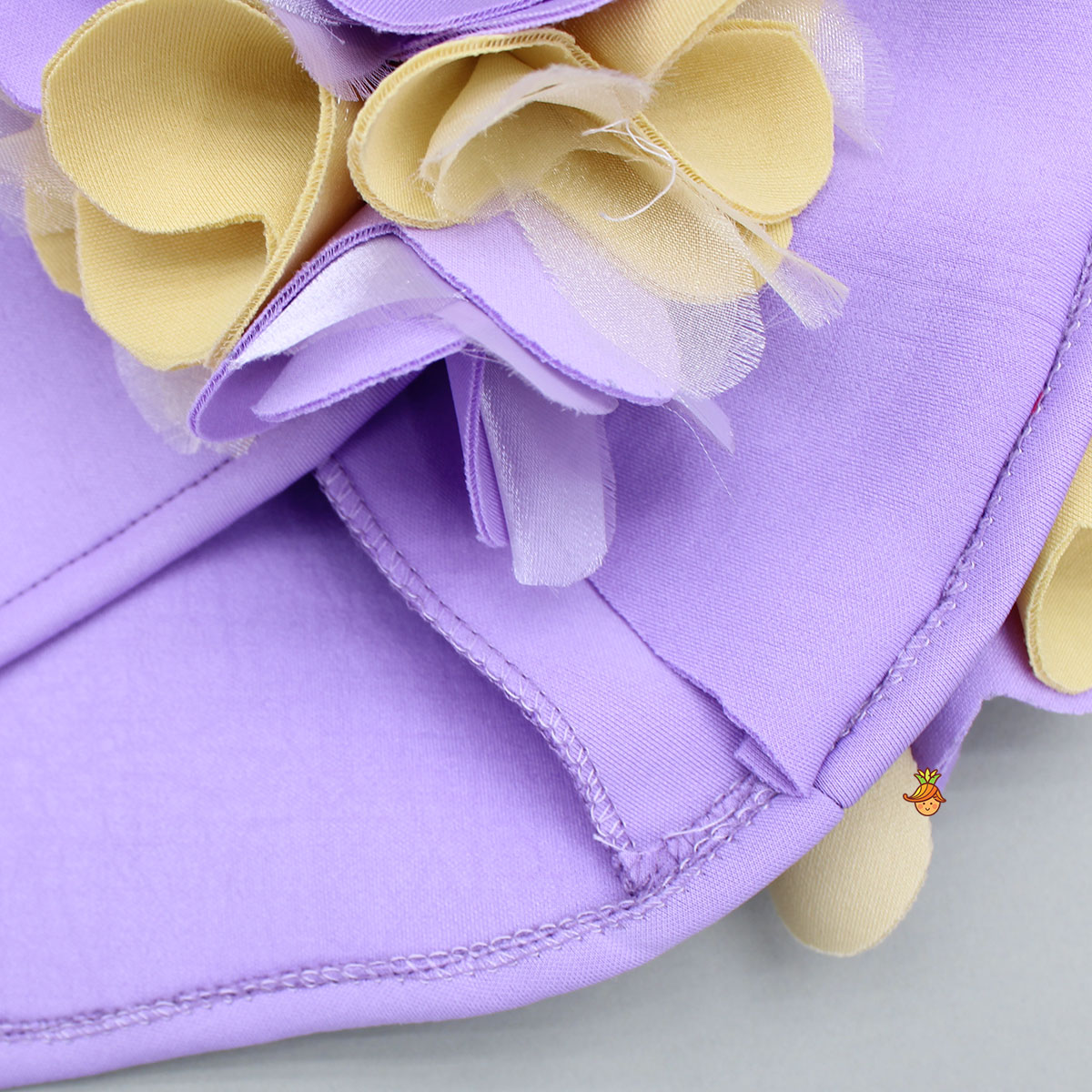 Pre Order: Lavender Artificial Flowers Embellished Dress