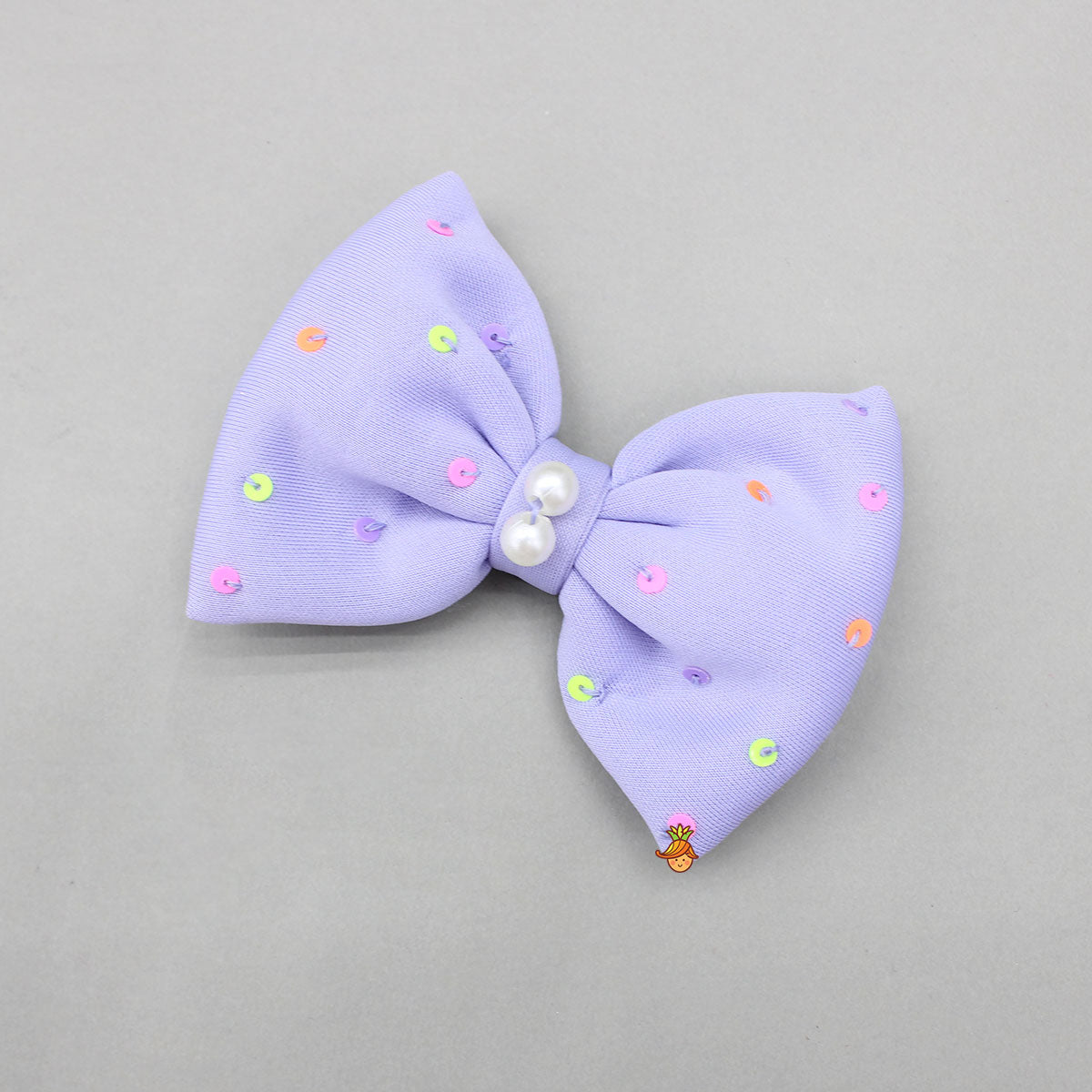 Lavender Bow Embellished Strappy Dress With Matching Bow Hairclip