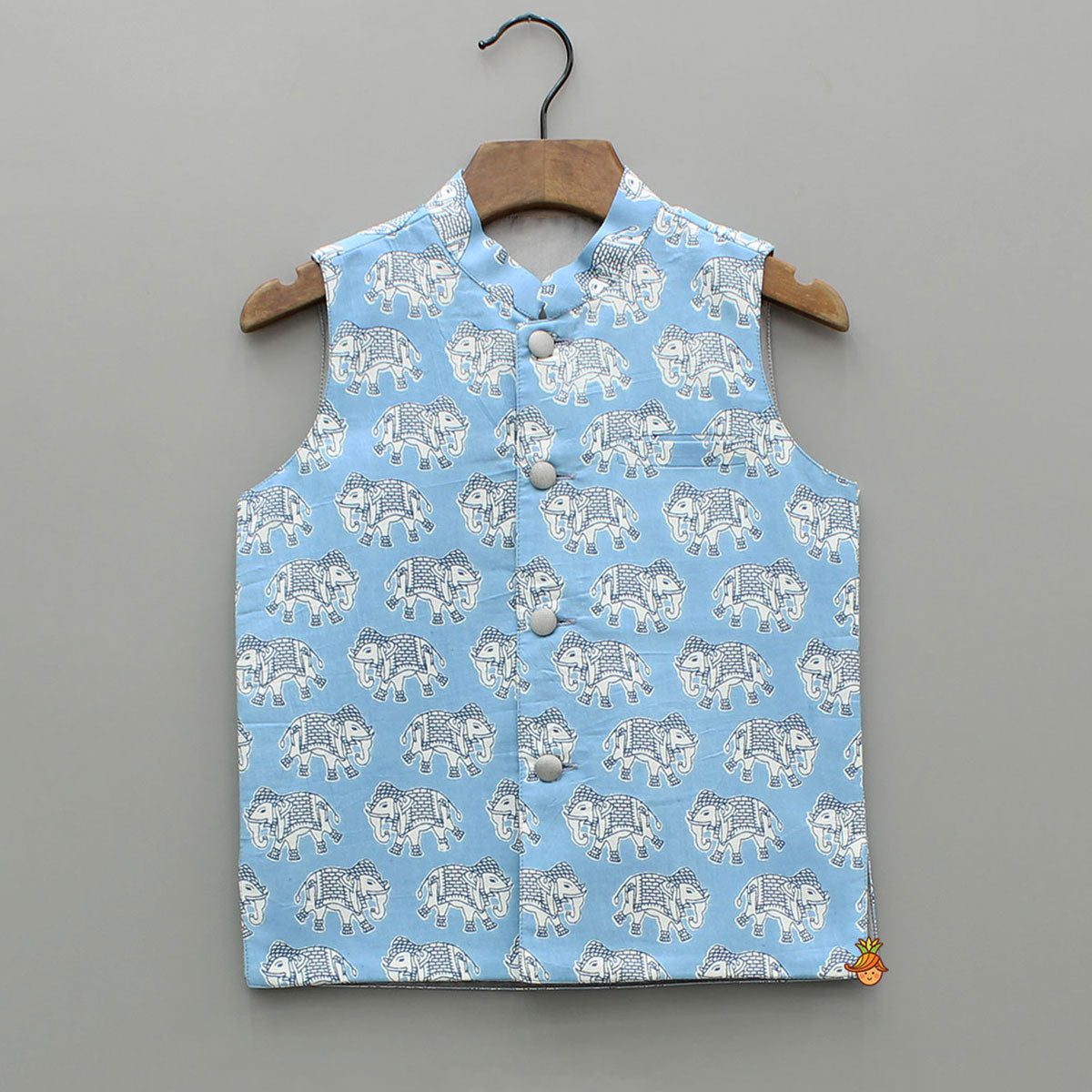Pre Order: Blue Elephant Printed Jacket