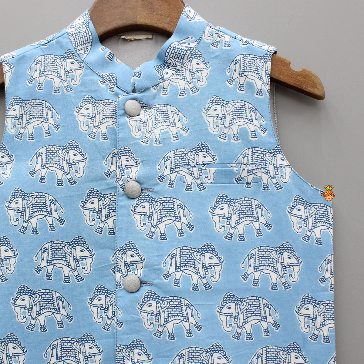 Pre Order: Blue Elephant Printed Jacket