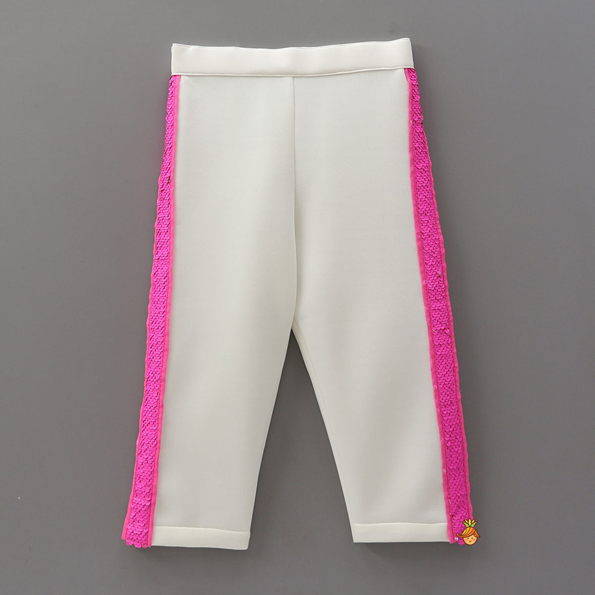 Embellished Blazer Style Top With Pant And Bow Hair Clip