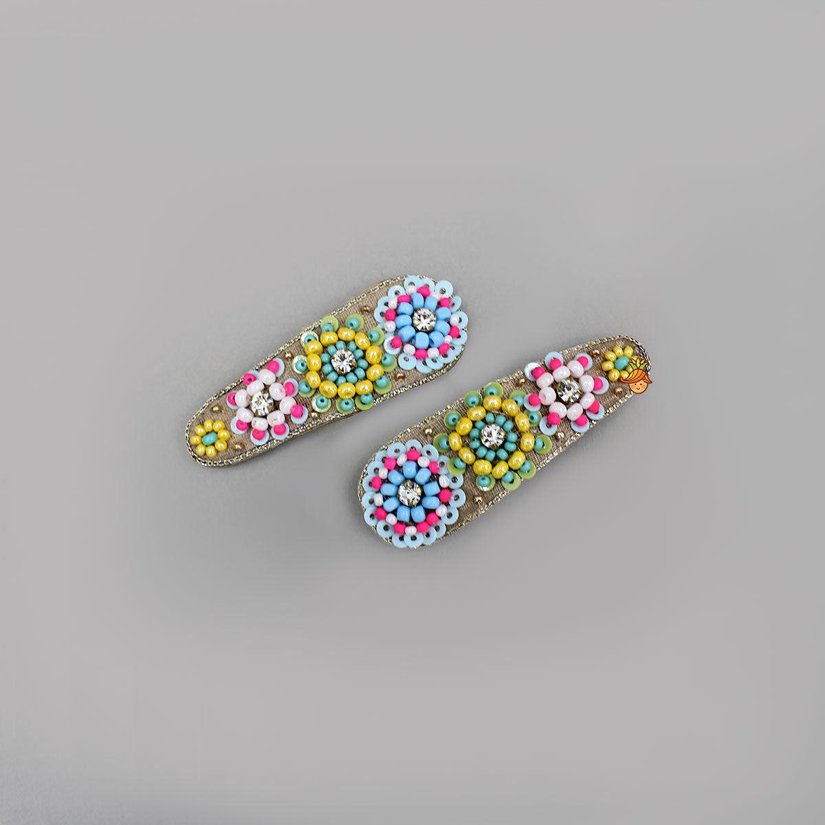 Cute Floral Beaded Hair Clips