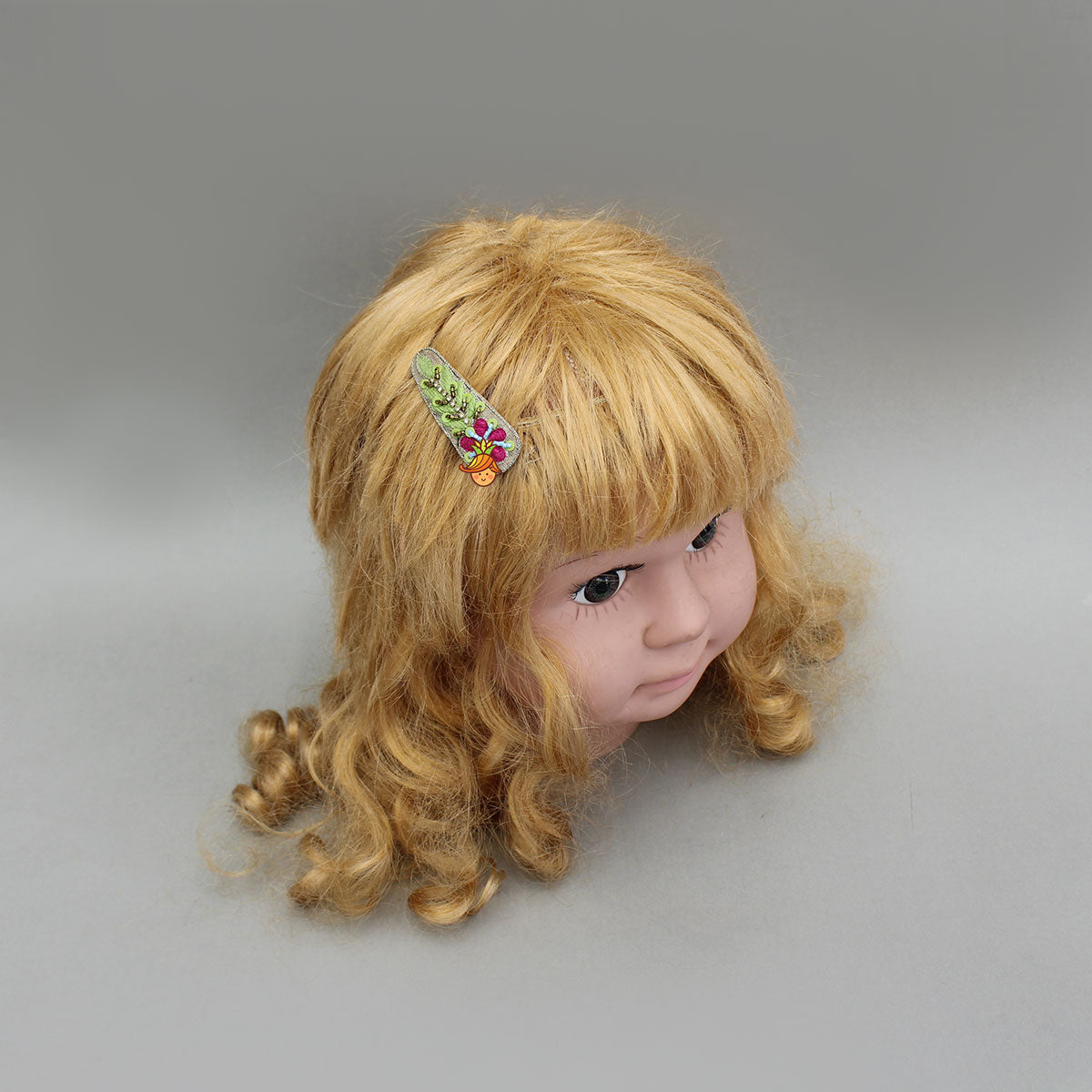 Hand Embroidered Floral Hair Clips