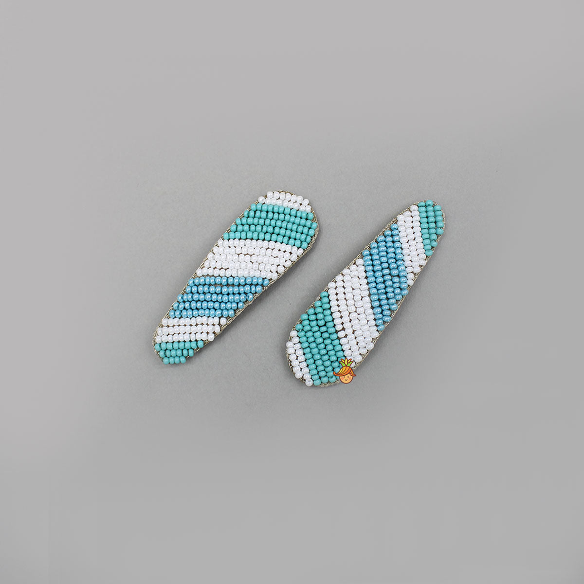 Hand Embroidered Colour Block Hair Clips